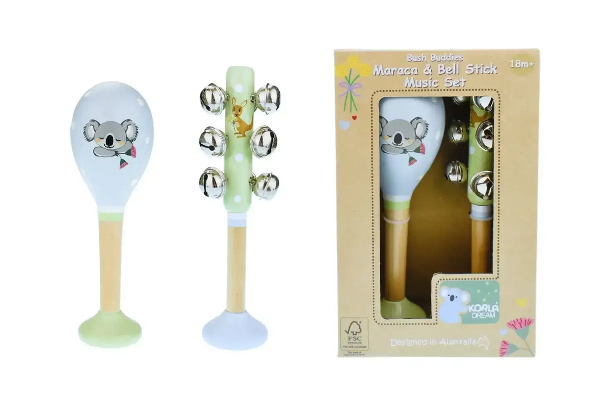 Bush Buddies Australian Animals Maraca and Bellstick Set