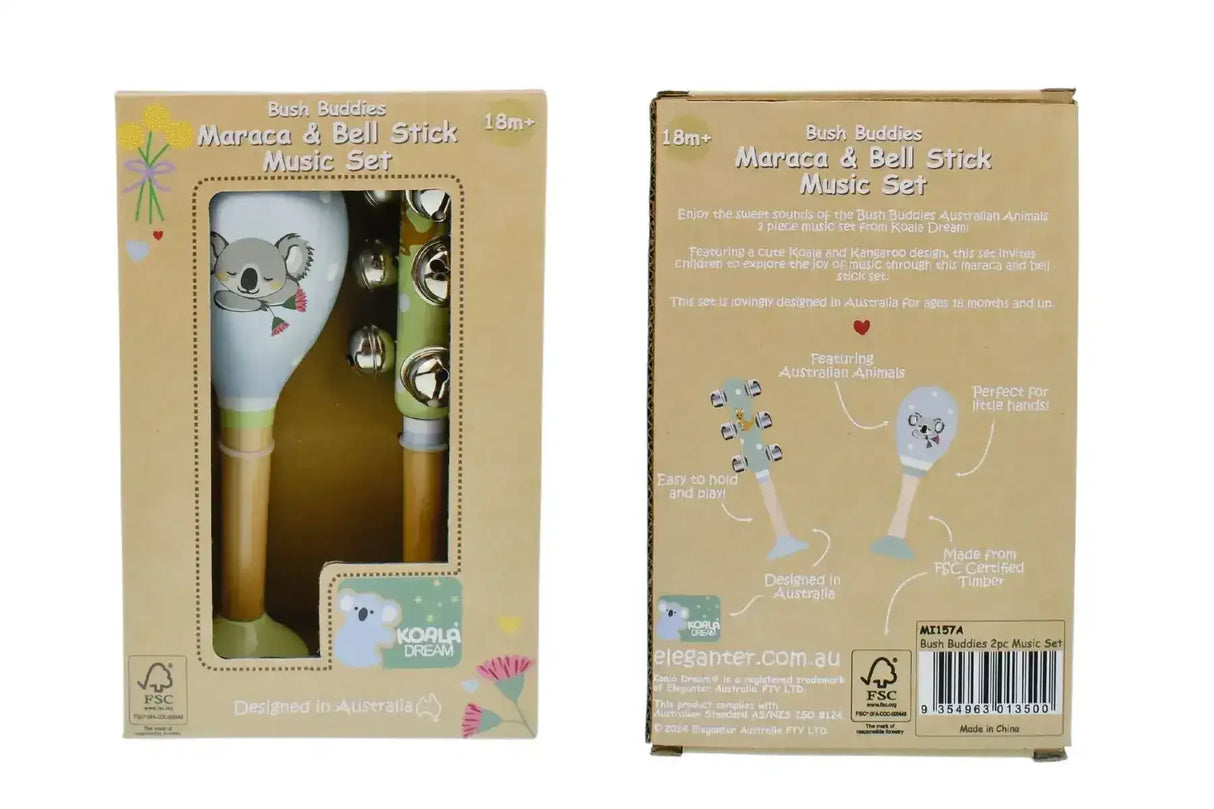 Bush Buddies Australian Animals Maraca and Bellstick Set