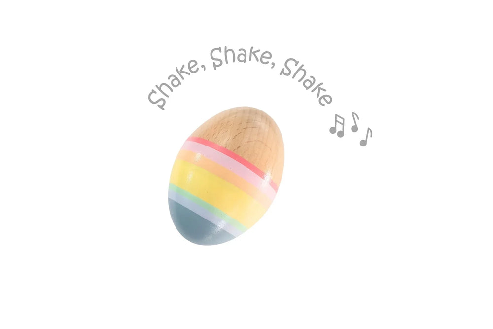 Wooden Rainbow Egg Shaker