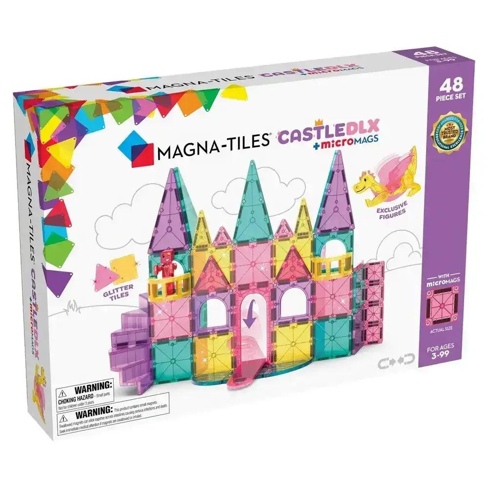 Magna-Tiles - Castle Deluxe + microMAGS 48 Piece Set - Toybox Tales