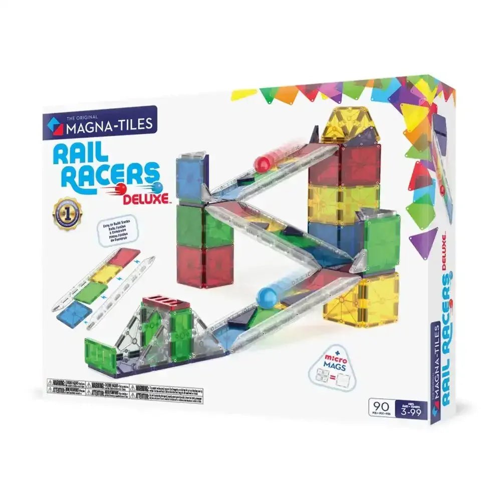 Magna-Tiles | Rail Racers Deluxe 90 Piece