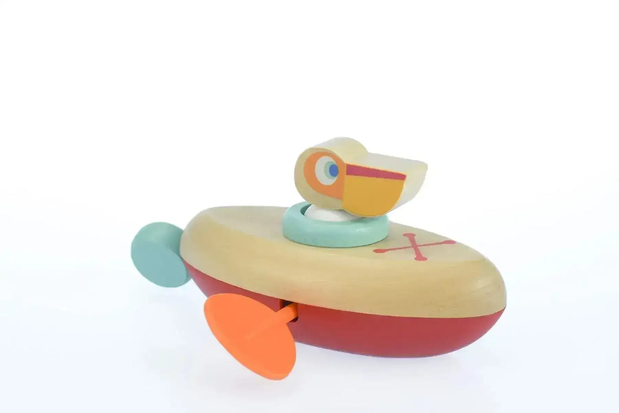 Animal Canoe Pull String Water Bath Toy - Toybox Tales