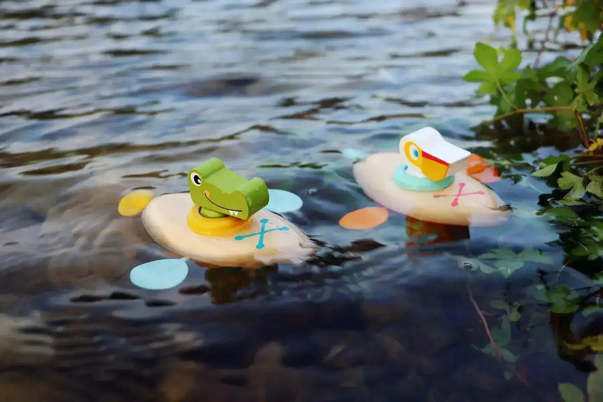 Animal Canoe Pull String Water Bath Toy - Toybox Tales