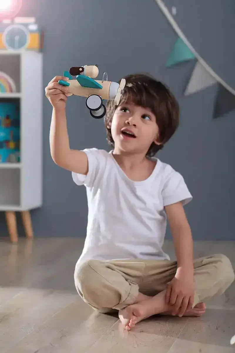 Retro Plane With Cute Dog Driver - Large - Toybox Tales