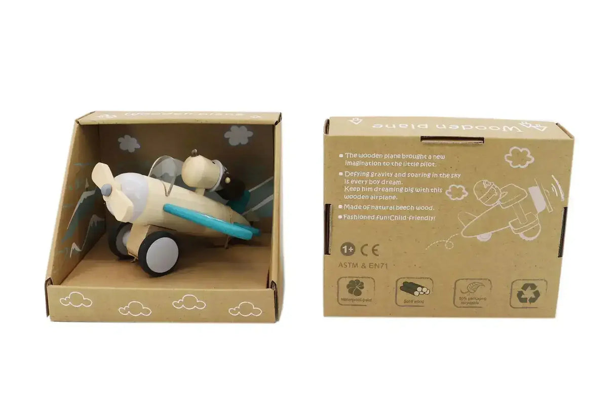 Retro Plane With Cute Dog Driver - Large - Toybox Tales