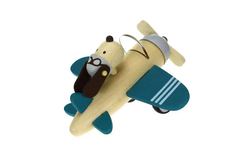 Retro Plane With Cute Dog Driver - Large - Toybox Tales