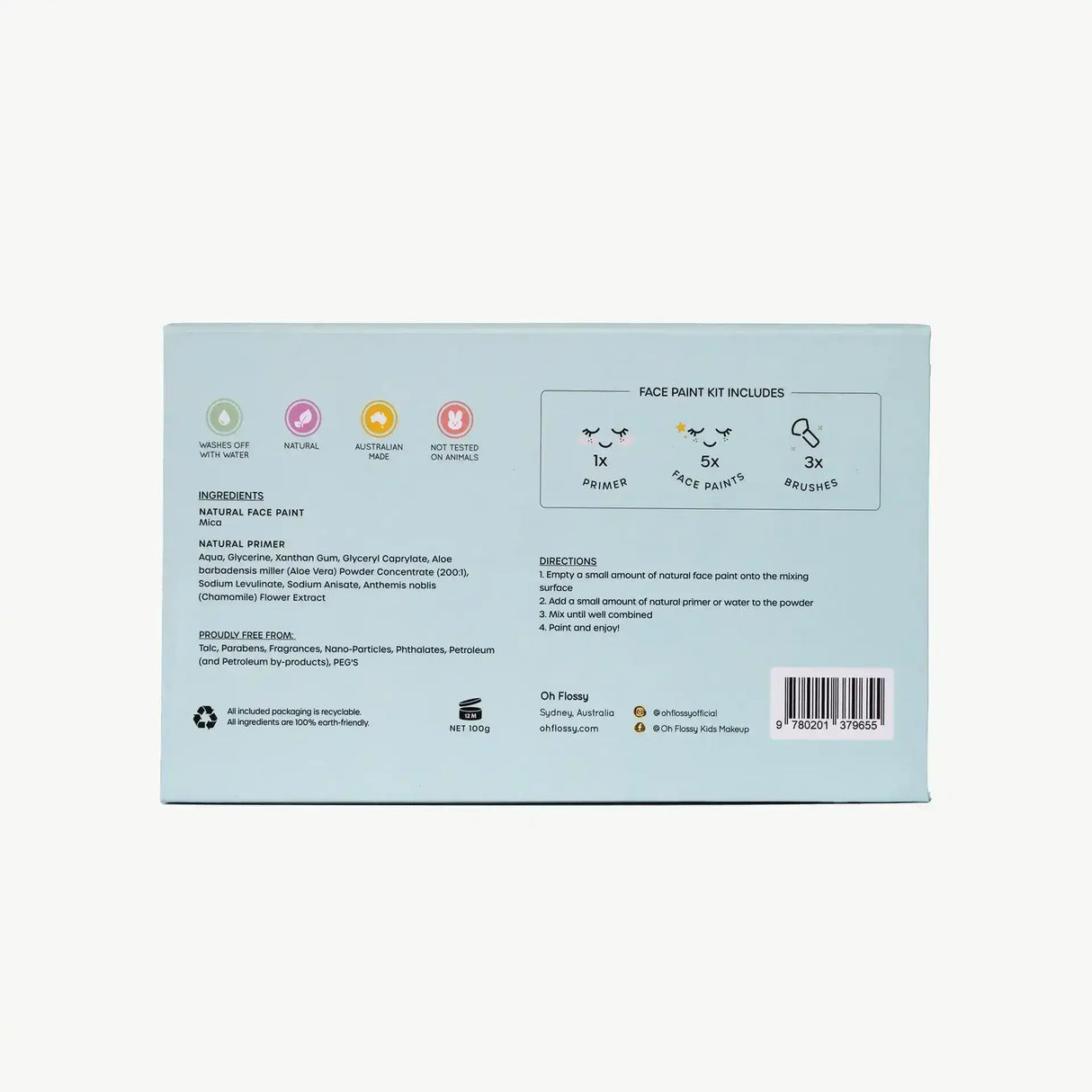 Oh Flossy Wild Wonders Kids Face Paint Set - Toybox Tales