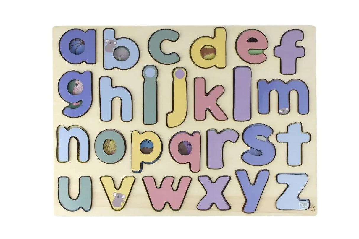 Australian Animals Lowercase Alphabet Wooden Puzzle