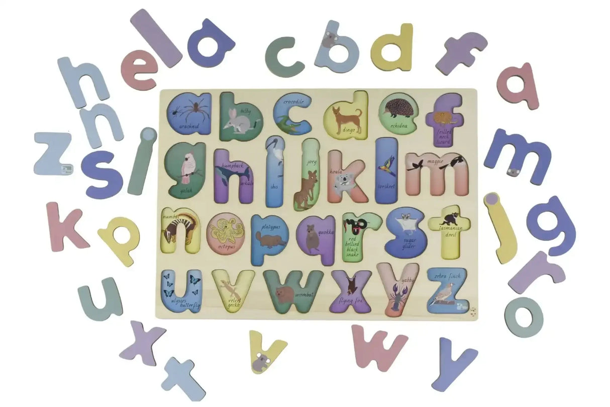 Australian Animals Lowercase Alphabet Wooden Puzzle