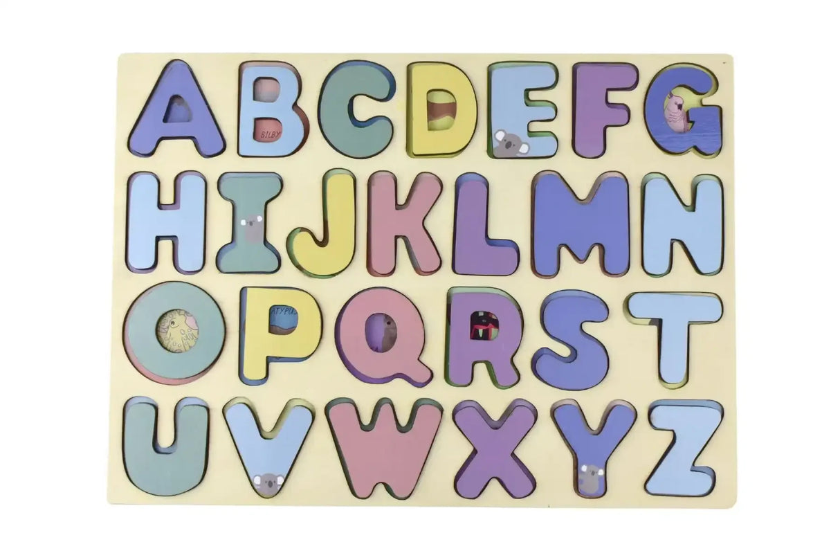 Australian Animals Uppercase Alphabet Wooden Puzzle