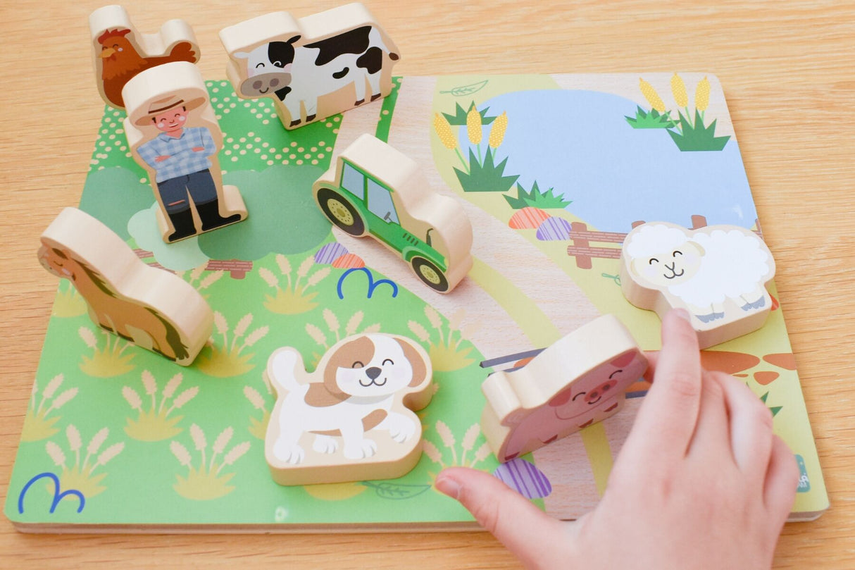 Wooden Chunky Aussie Farm Animal Puzzle