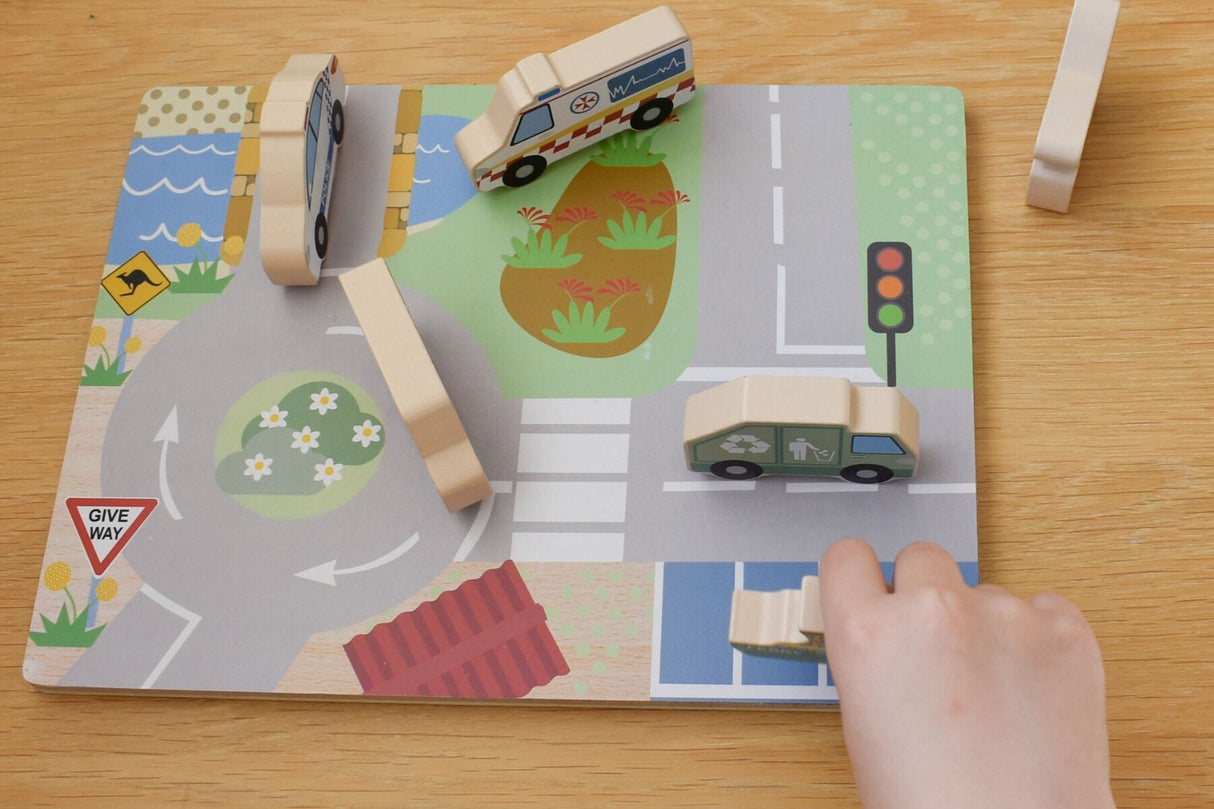 Wooden Chunky Aussie Transport Vehicle Puzzle