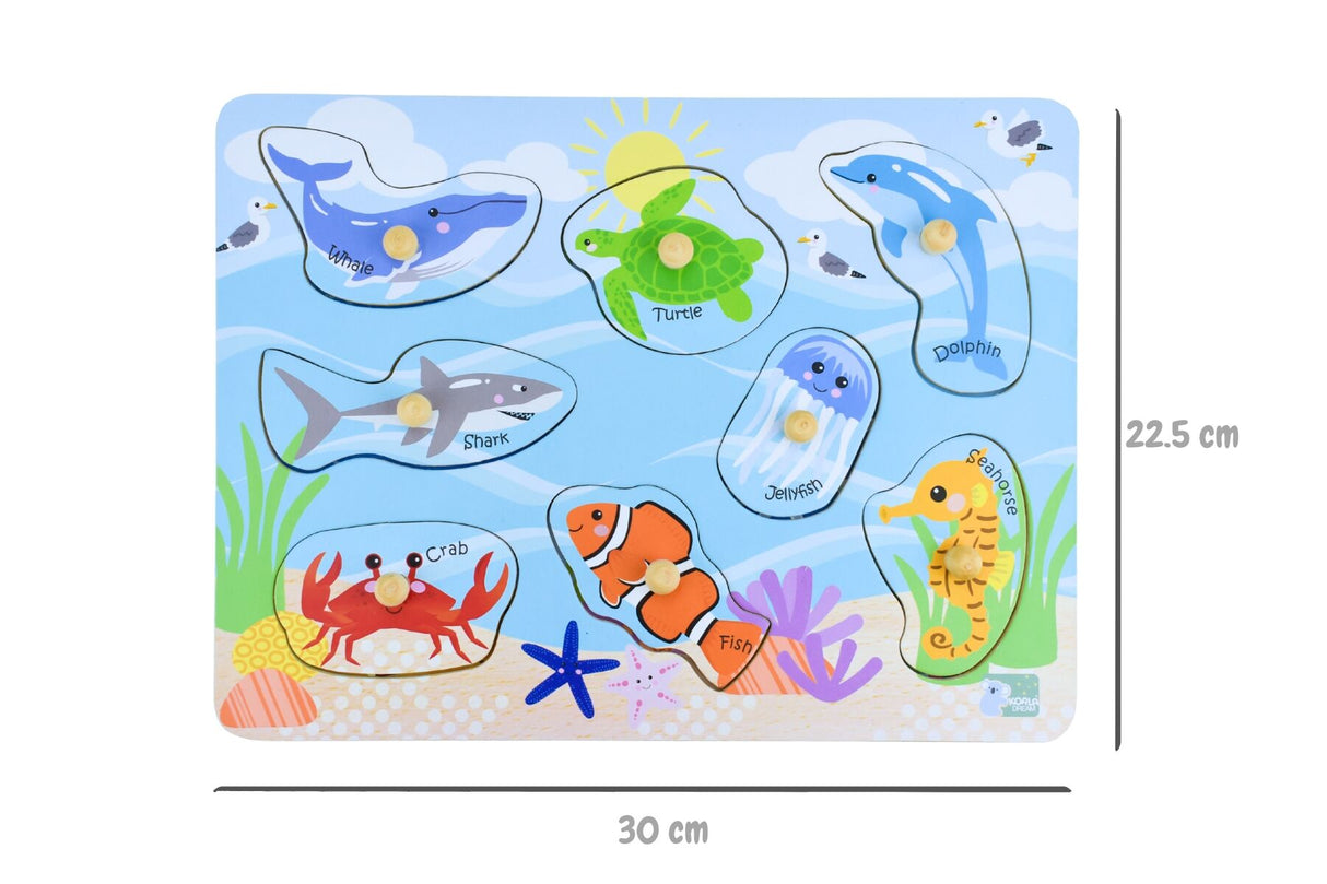 2 In 1 Sea Animal And Their Habitats Peg Puzzle