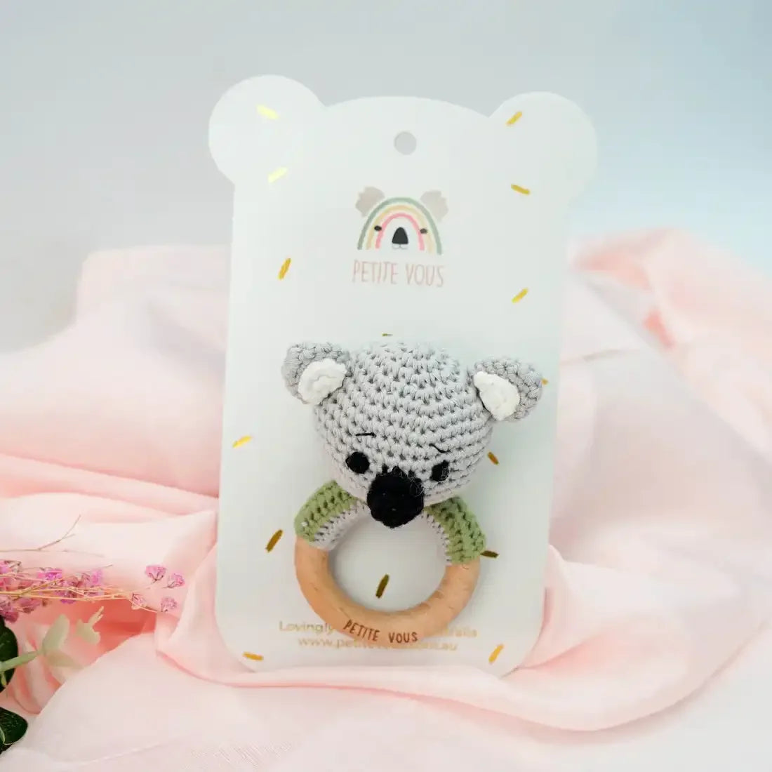 Crochet Ring Rattle - Ozzie the Koala