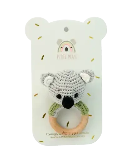 Crochet Ring Rattle - Ozzie the Koala
