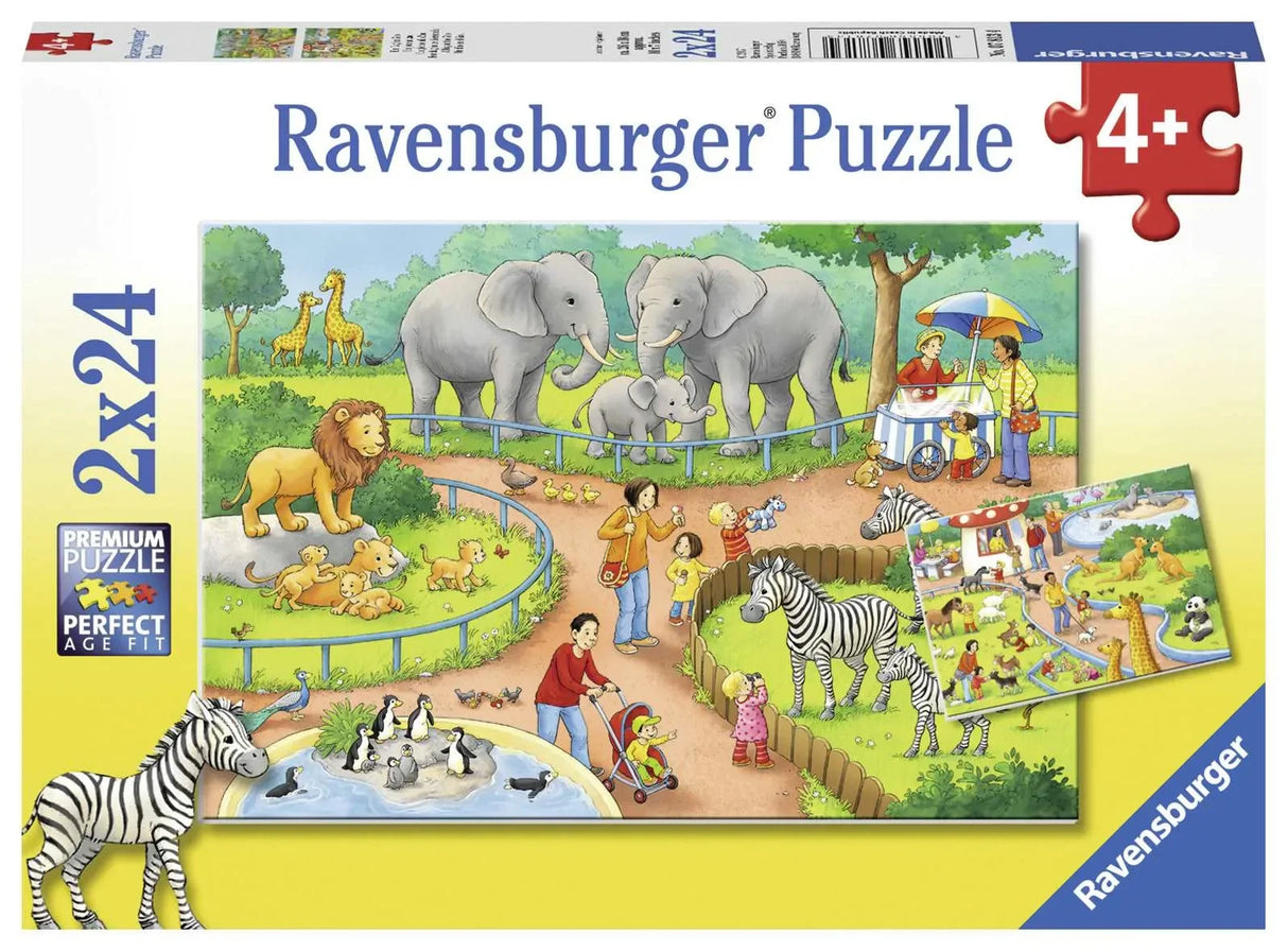 Ravensburger - A Day at the Zoo Puzzle 2x24 Piece