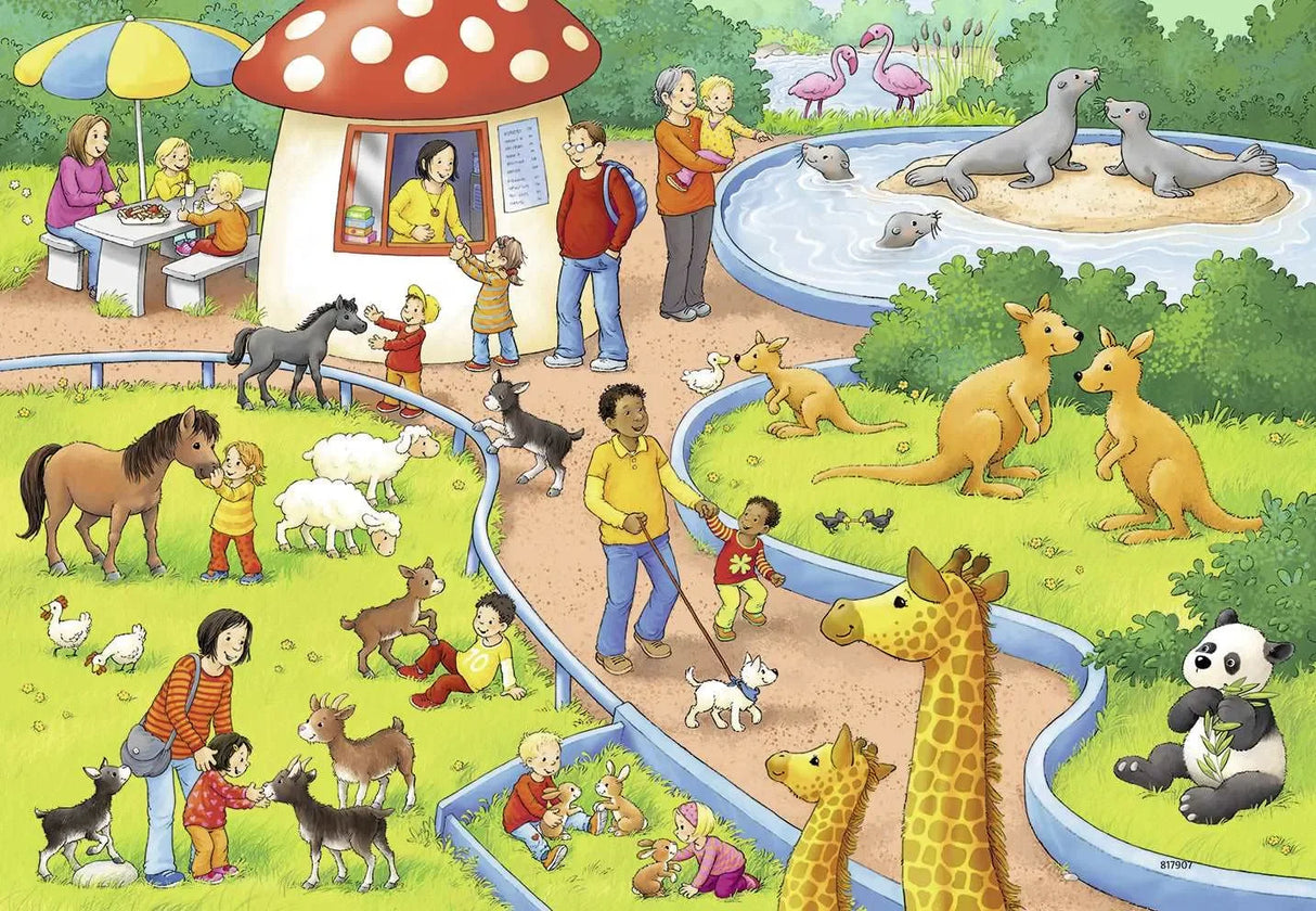 Ravensburger - A Day at the Zoo Puzzle 2x24 Piece