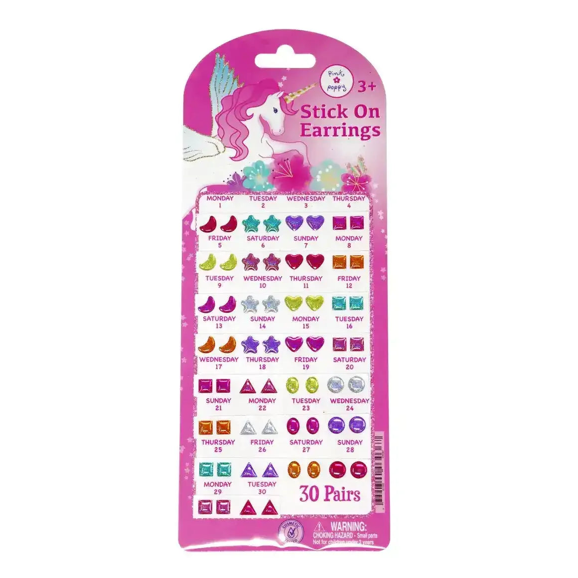 30 Pairs Dreamy Unicorn Stick On Earrings - Toybox Tales