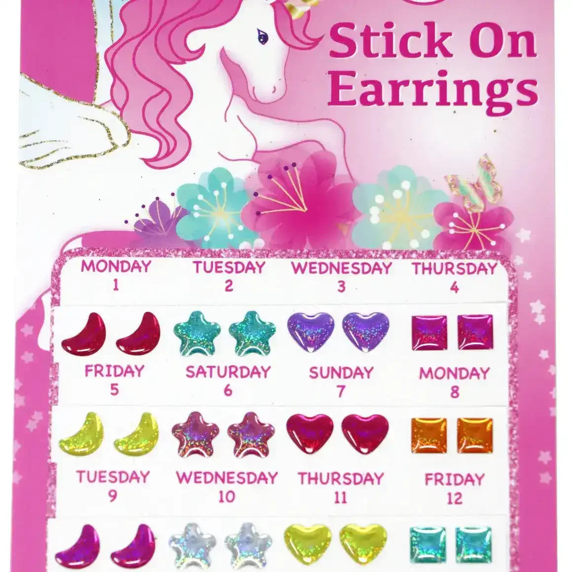 30 Pairs Dreamy Unicorn Stick On Earrings - Toybox Tales