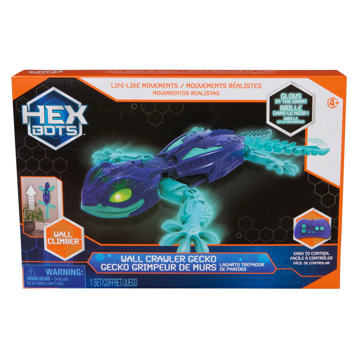 Hex Bots - Glow in the Dark Gecko Wall Crawler