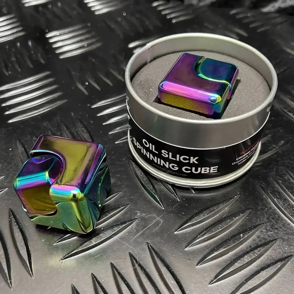 Kaiko Fidgets | Square Spinning Cube in Oil Slick