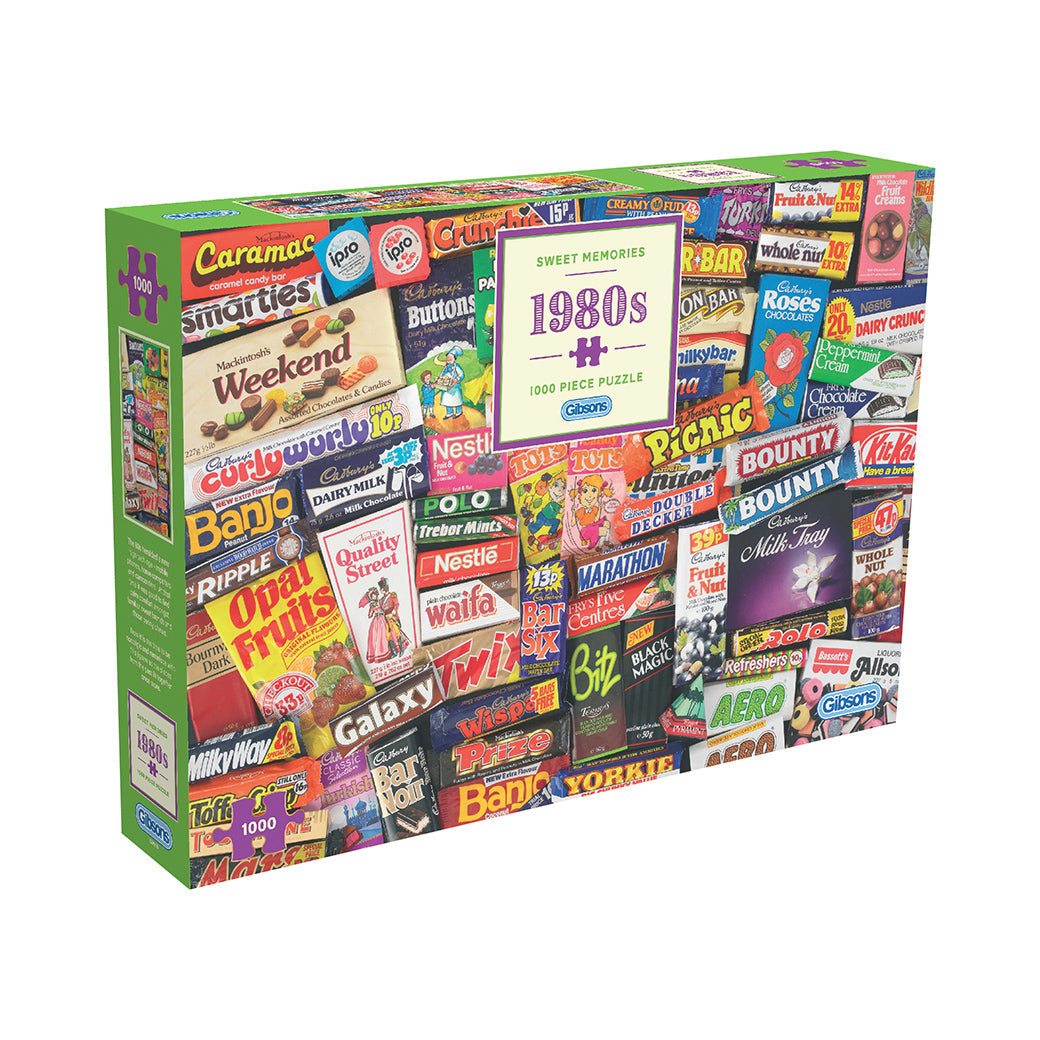 Gibsons Sweet Memories of the 1980s 1000 piece jigsaw puzzle box