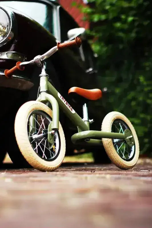 Trybike | Vintage Green with Cream Tyres | Trike & Balance Bike - Toybox Tales