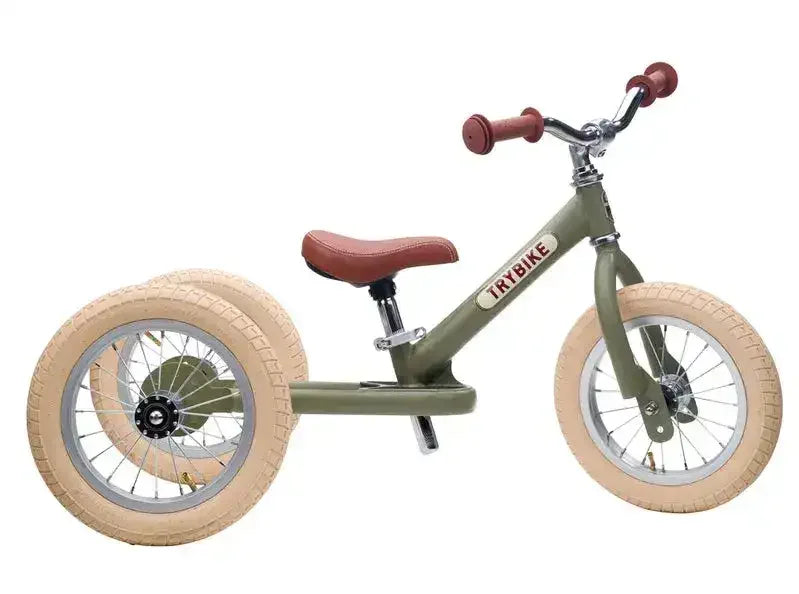 Trybike | Vintage Green with Cream Tyres | Trike & Balance Bike - Toybox Tales