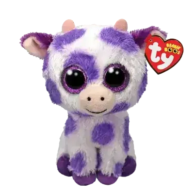 Ty Beanie Boos | Ethel the Purple Spots Cow | Regular - Toybox Tales