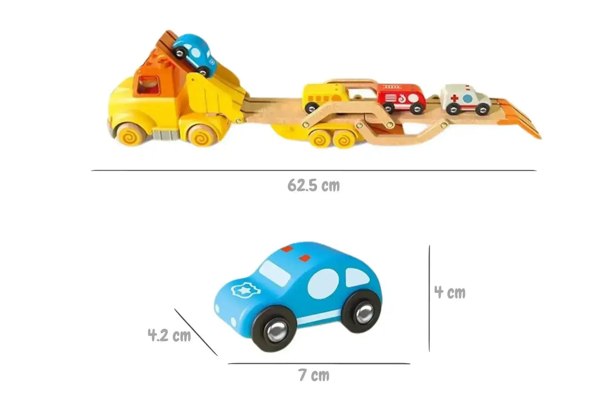 Wooden Car Carrier with Sound and Light