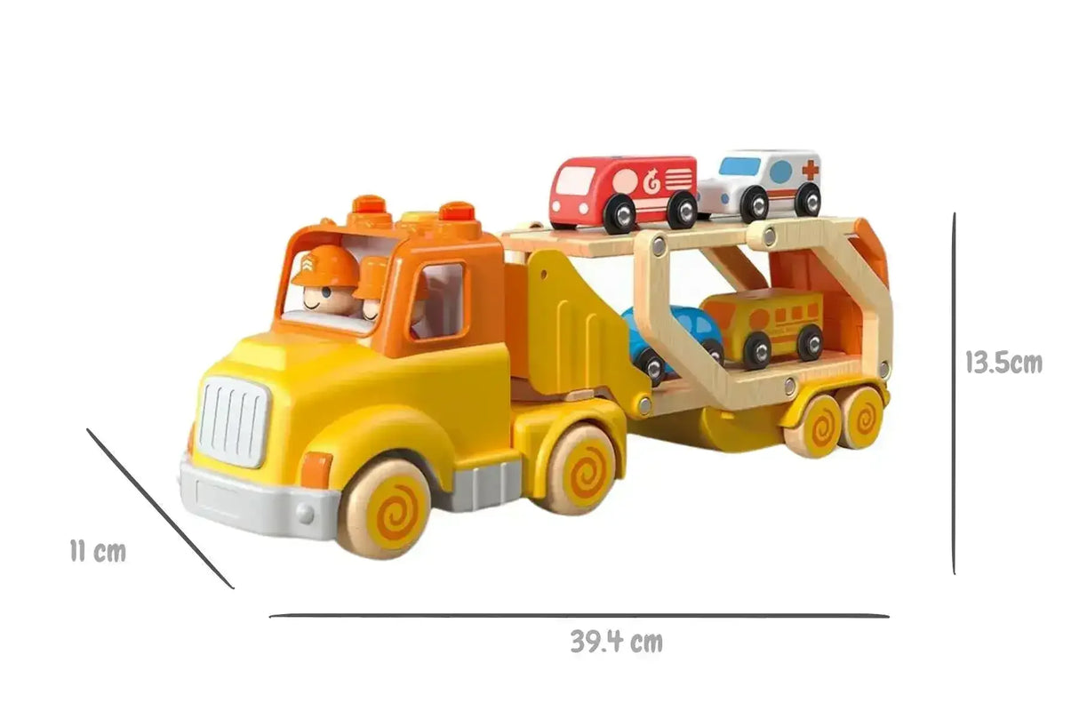 Wooden Car Carrier with Sound and Light