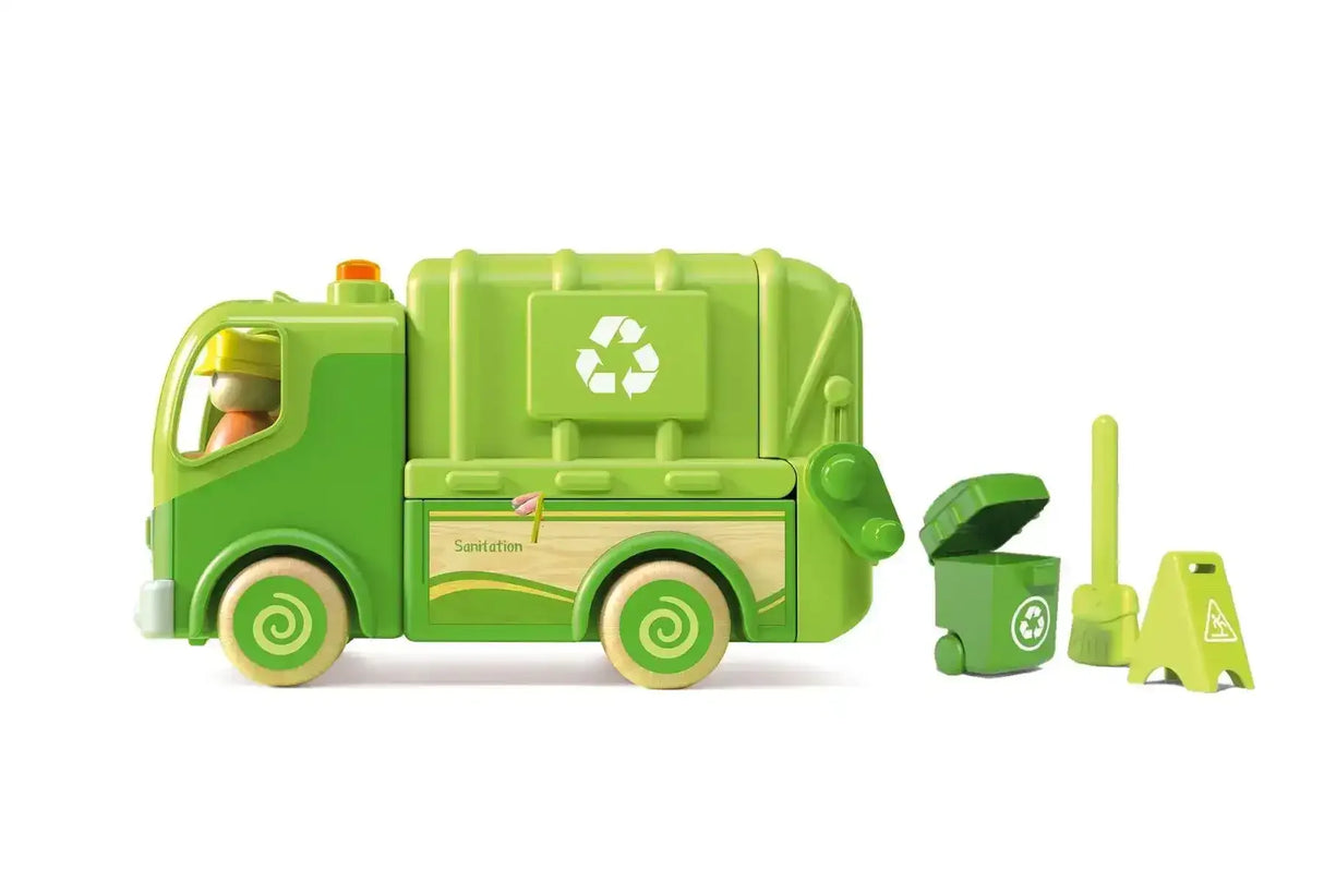 Wooden Recycling Truck with Sound and Light