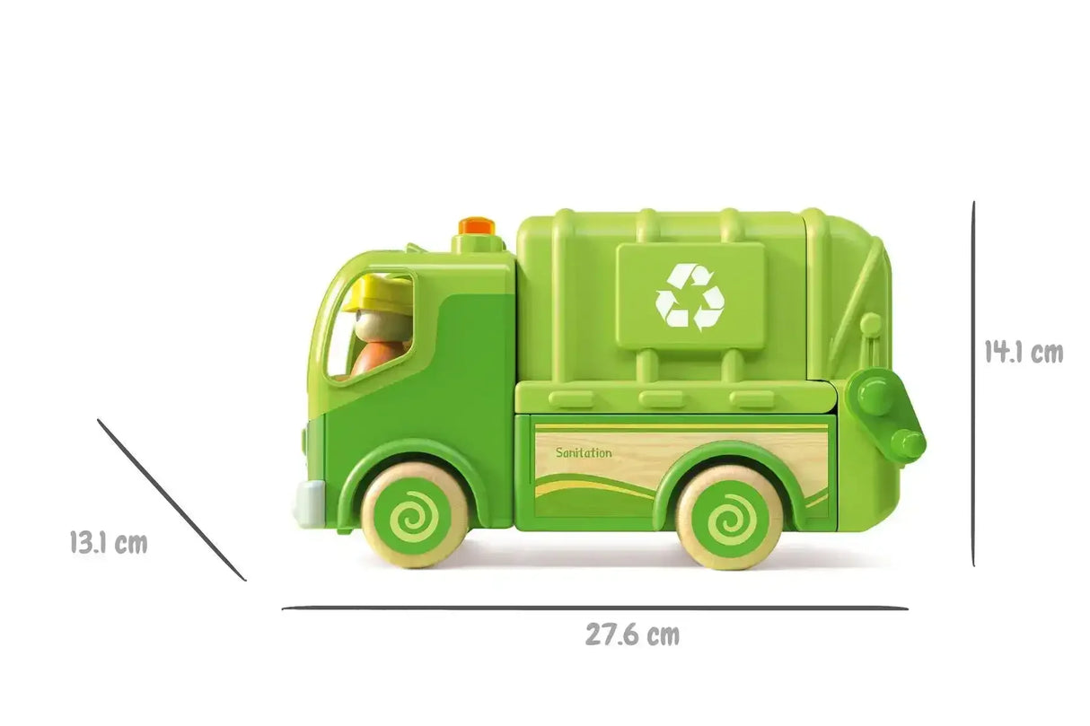 Wooden Recycling Truck with Sound and Light