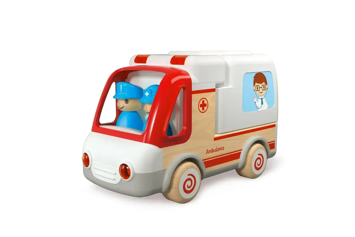 Wooden Ambulance and Accessories with Light and Sound