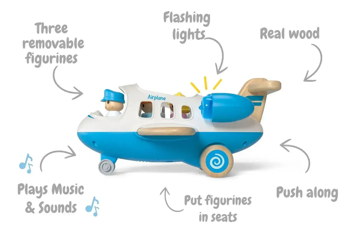 Wooden Airplane with Sound and Light