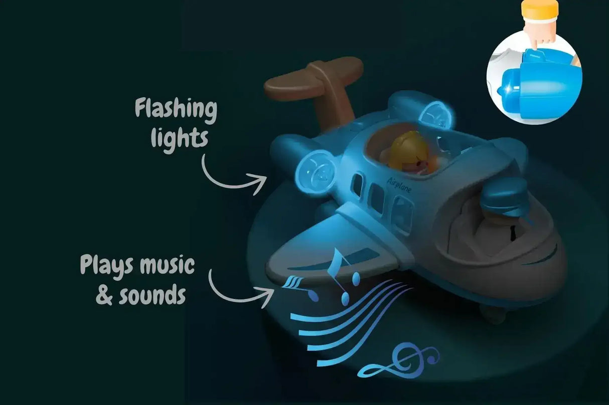 Wooden Airplane with Sound and Light