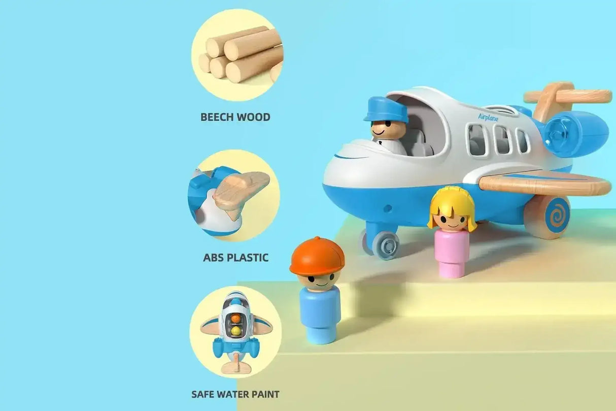 Wooden Airplane with Sound and Light