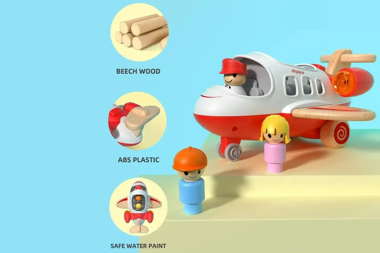 Wooden Airplane with Sound and Light