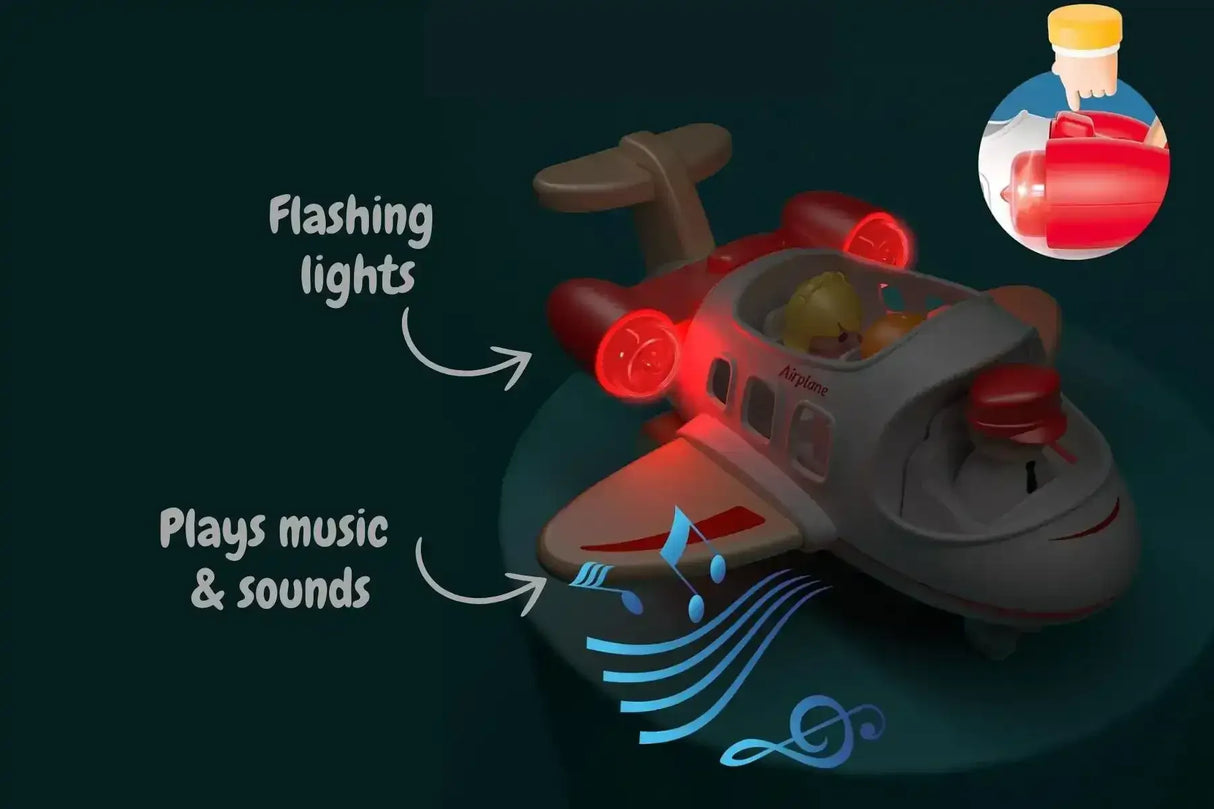 Wooden Airplane with Sound and Light