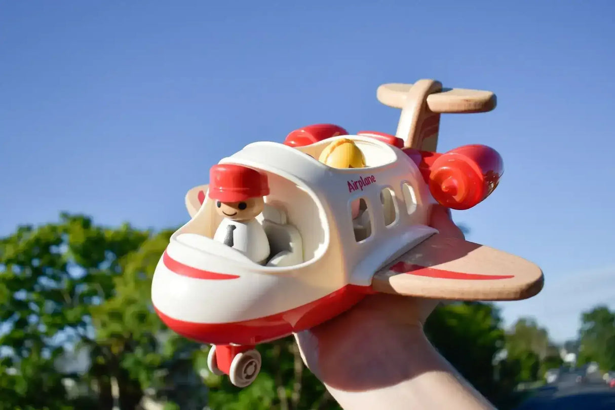 Wooden Airplane with Sound and Light