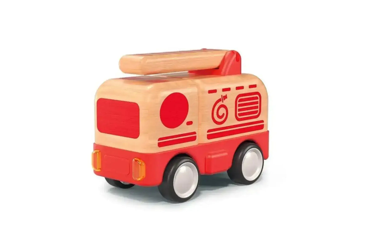 Wooden Friction Fire Engine with Light and Sound