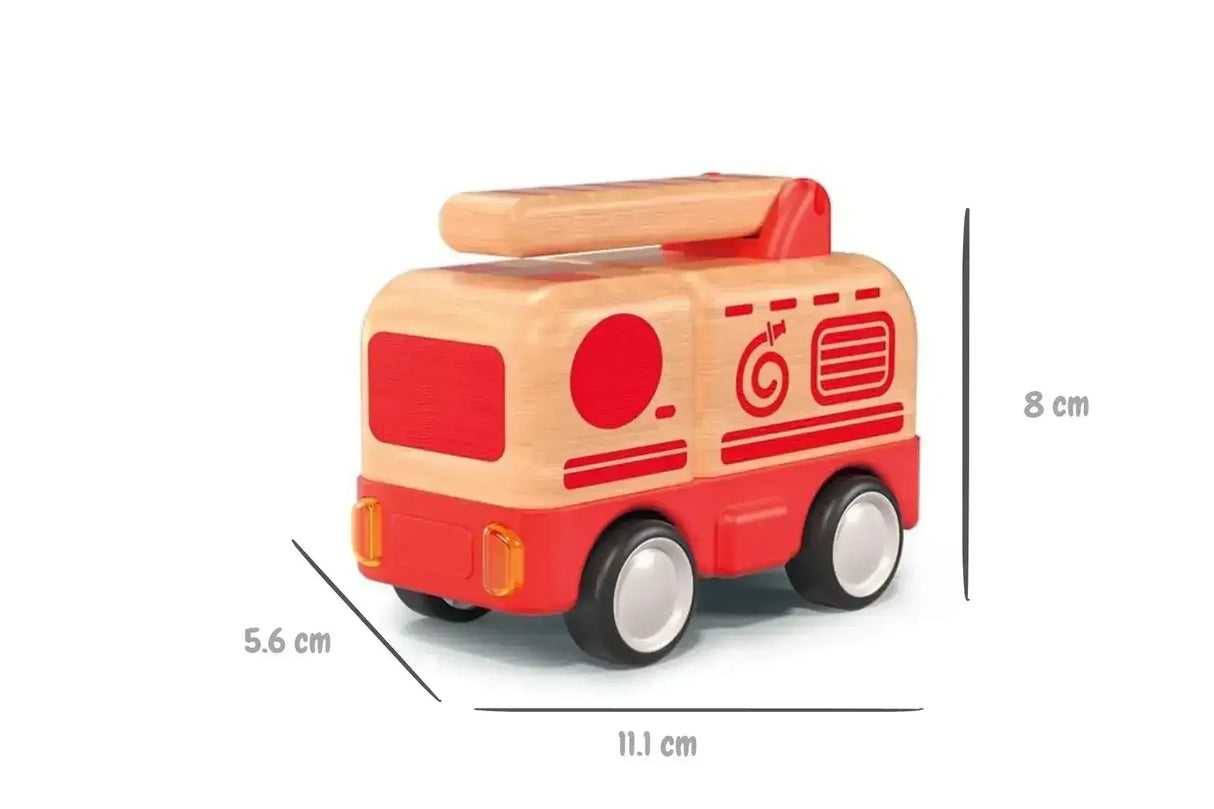 Wooden Friction Fire Engine with Light and Sound