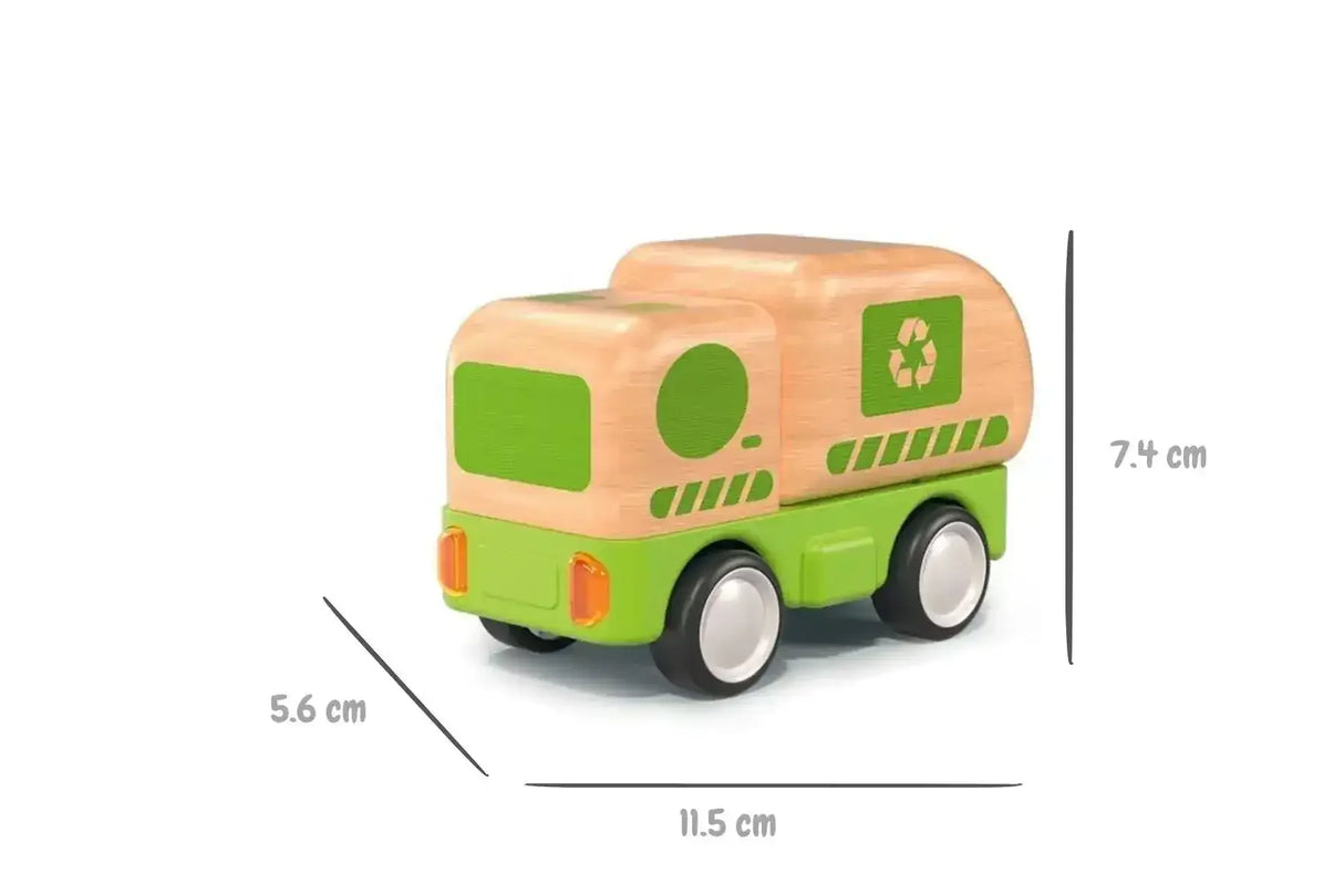 Wooden Friction Recycling Truck with Sound and Light