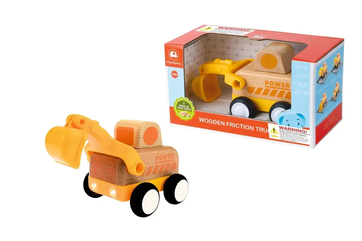 Wooden Friction Digger with Sound and Light