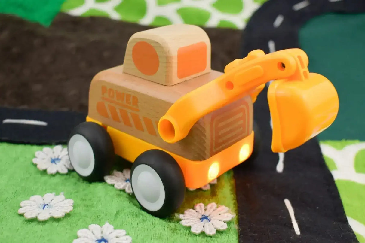 Wooden Friction Digger with Sound and Light