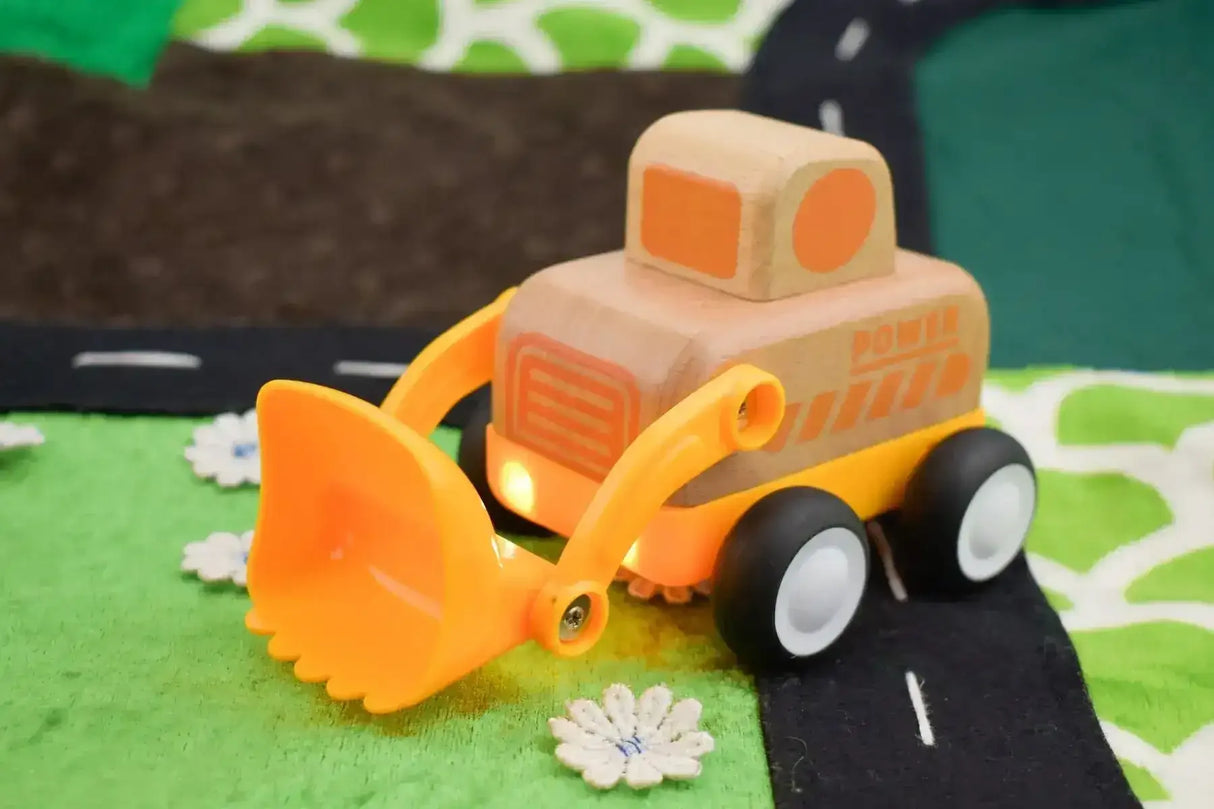 Wooden Friction Bulldozer with Light and Sound
