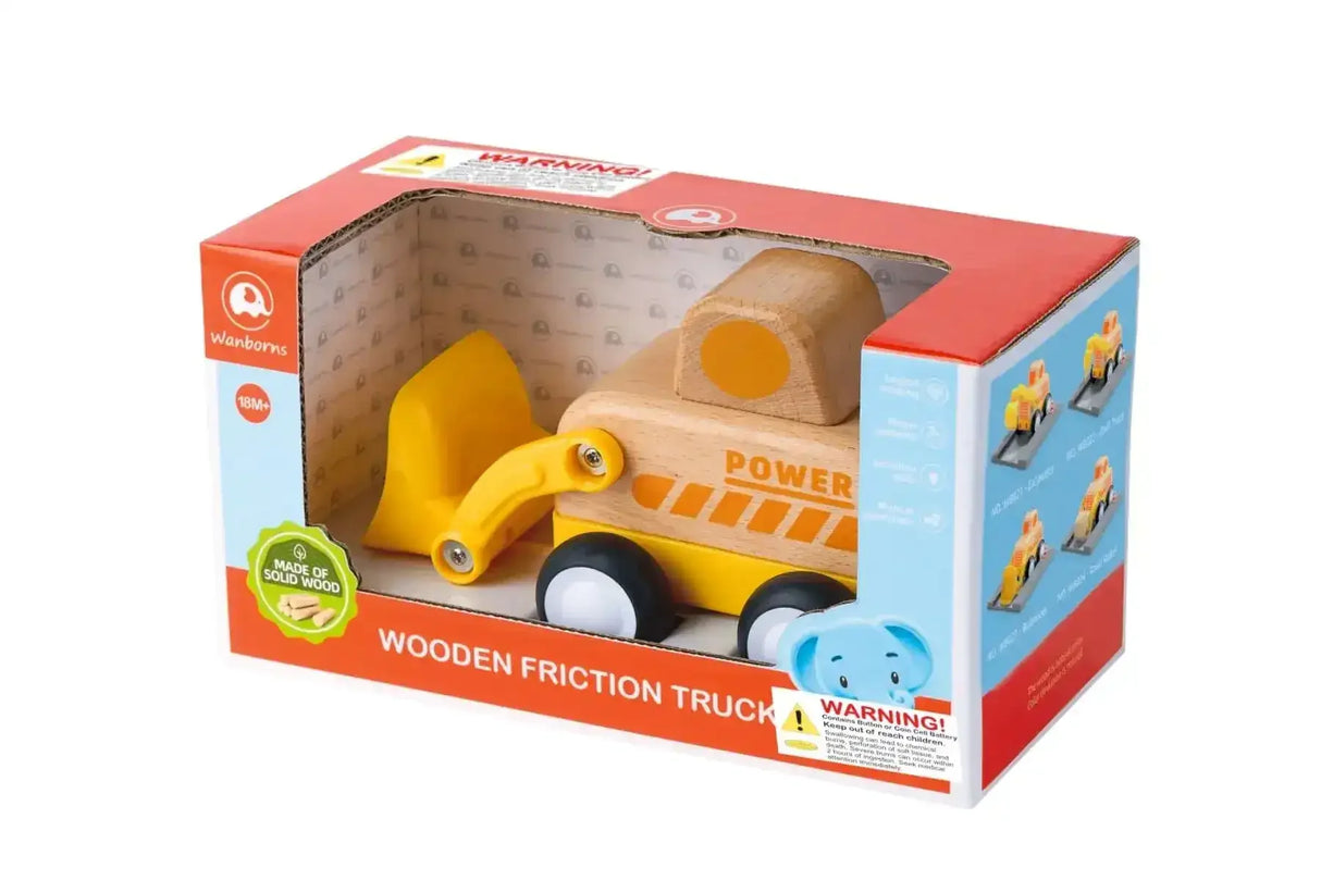 Wooden Friction Bulldozer with Light and Sound
