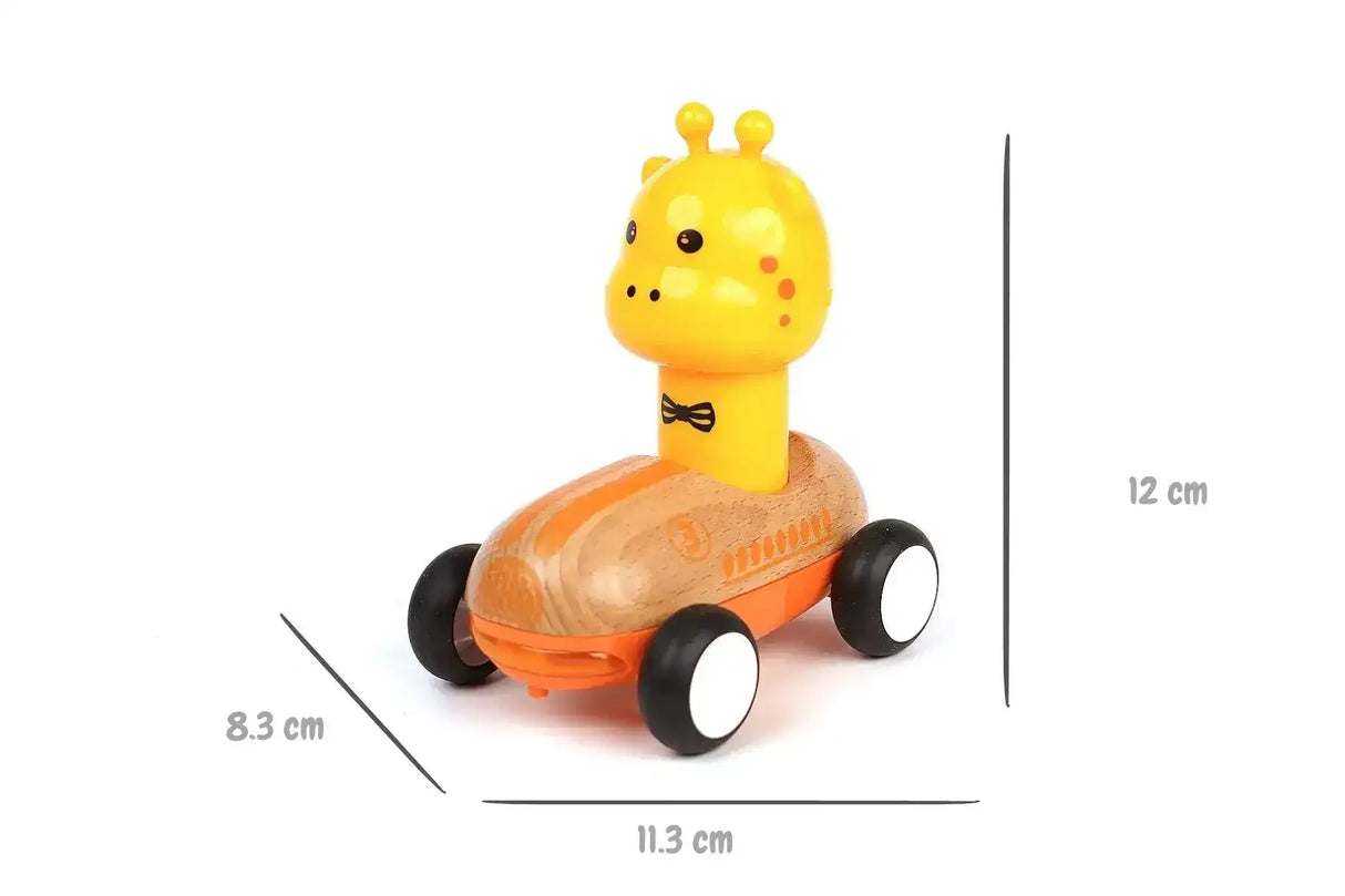 Wooden Press Go Racer with Light and Sound | Giraffe