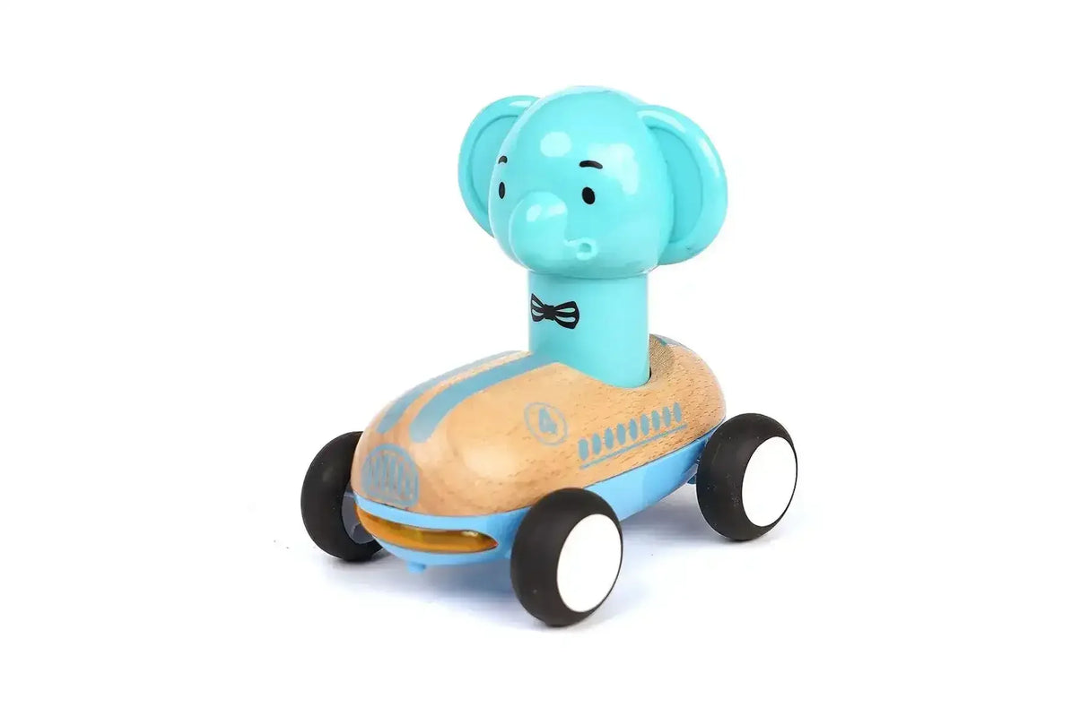 Wooden Press Go Racer with Light and Sound | Elephant