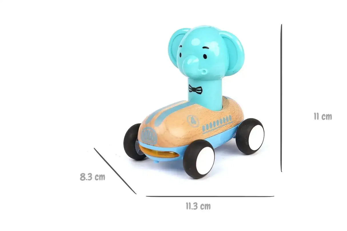 Wooden Press Go Racer with Light and Sound | Elephant